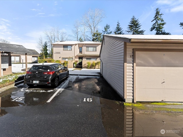 exterior space featuring a garage