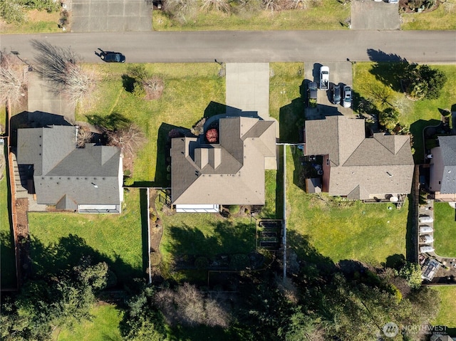 aerial view with a residential view