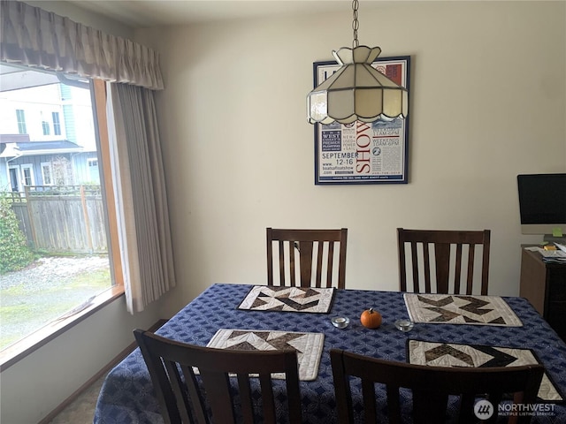 view of dining room