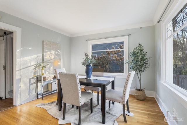 dining area featuring light hardwood / wood-style flooring