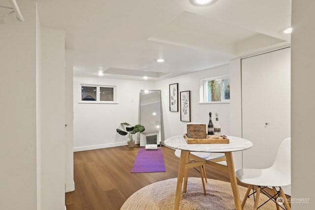 dining area featuring hardwood / wood-style floors