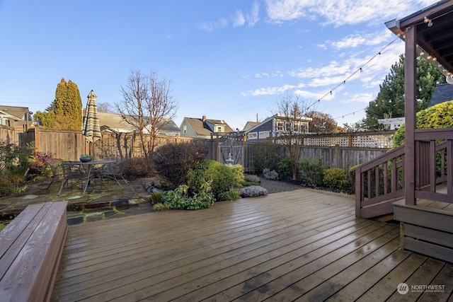 view of wooden deck