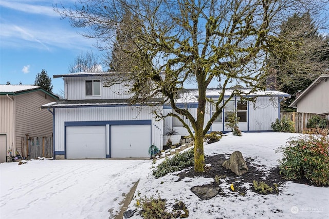 front facade with a garage