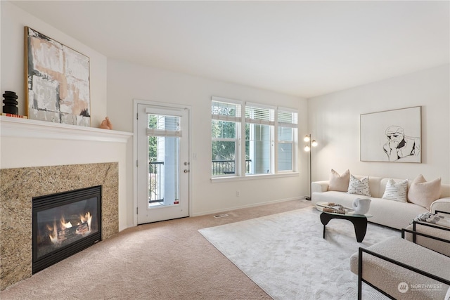 view of carpeted living room