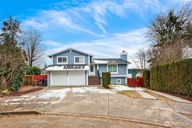 tri-level home with a garage