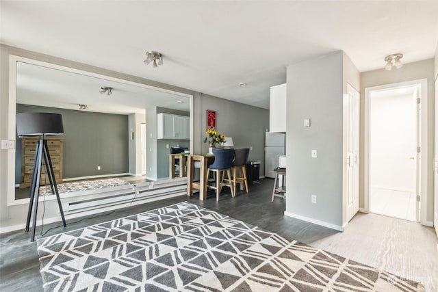 interior space featuring wood-type flooring