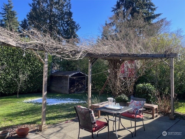 view of patio / terrace with a water view