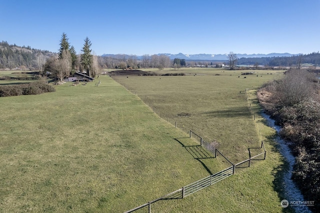 aerial view with a rural view and a mountain view