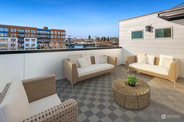 balcony with an outdoor hangout area