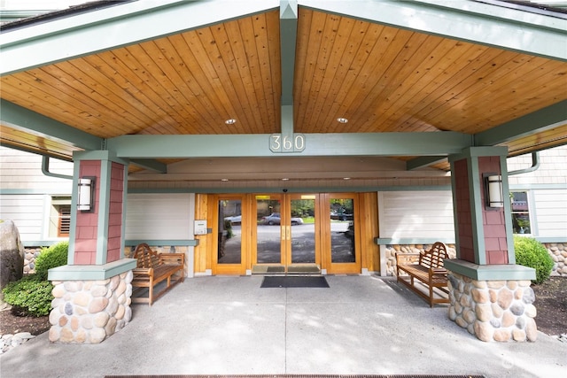 entrance to property with french doors