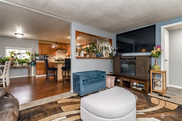 living room featuring hardwood / wood-style floors