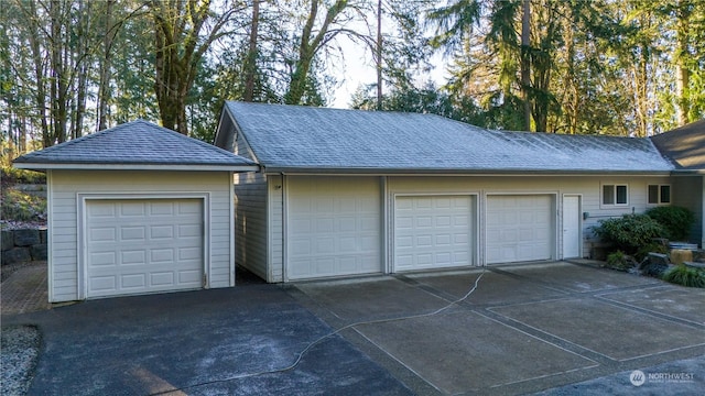 view of garage