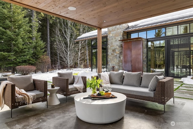 view of patio featuring an outdoor hangout area