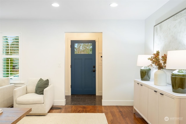 entryway featuring dark hardwood / wood-style floors