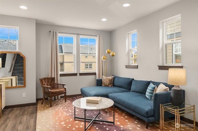 living room featuring hardwood / wood-style flooring