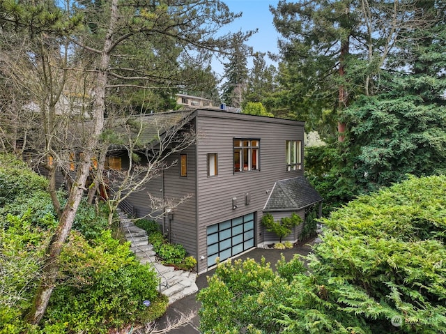 view of home's exterior featuring a garage