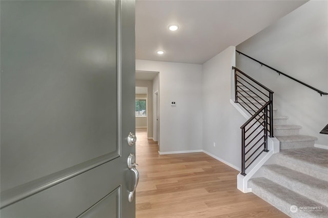 interior space with hardwood / wood-style floors