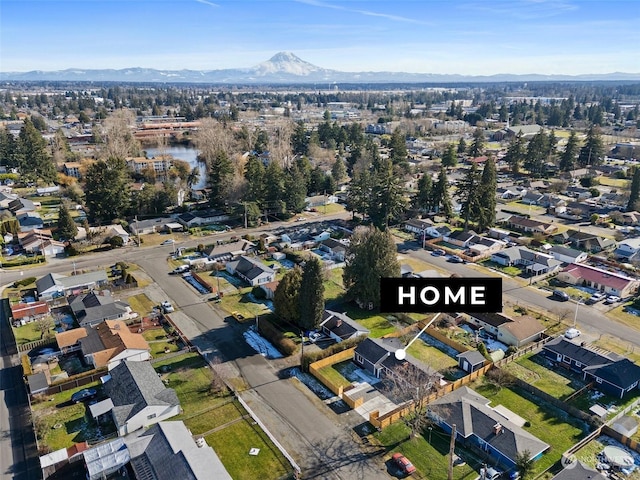 drone / aerial view with a mountain view