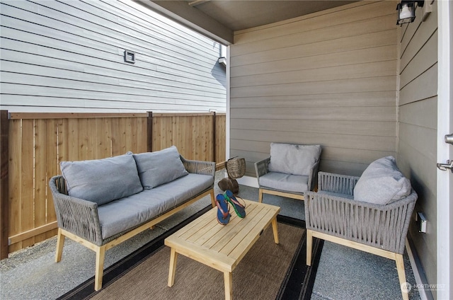 view of patio featuring an outdoor living space