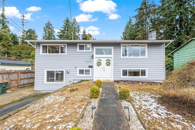 view of split foyer home