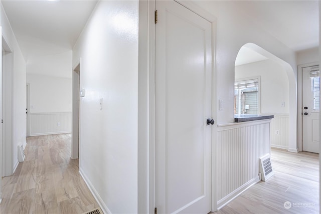 hallway featuring light hardwood / wood-style floors