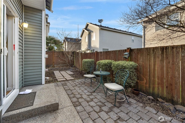 view of patio with a fenced backyard