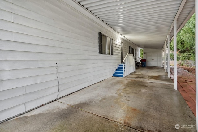 view of patio with a carport