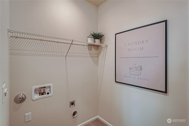 laundry area featuring hookup for a washing machine and electric dryer hookup