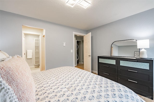 bedroom featuring a textured ceiling