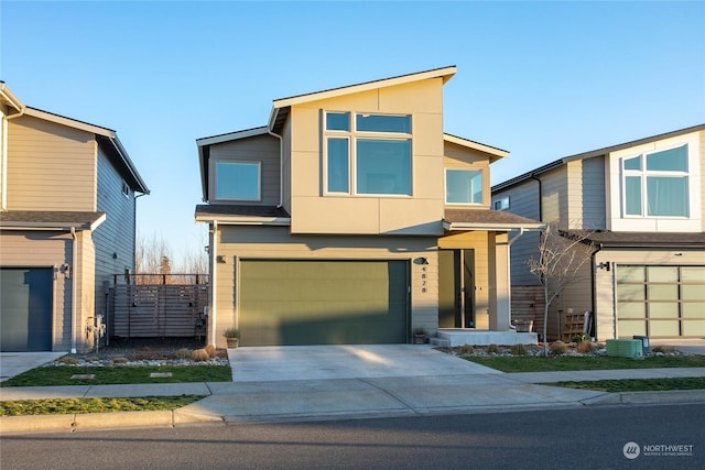 modern home with a garage