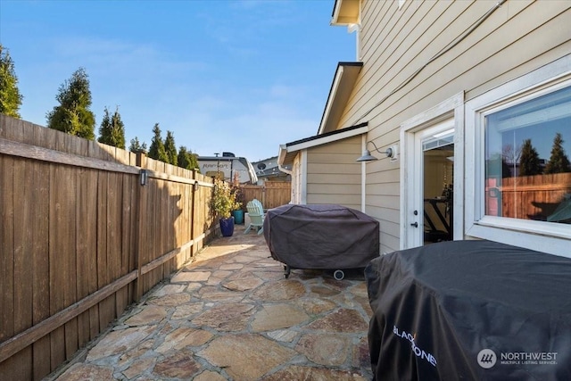 view of patio featuring area for grilling