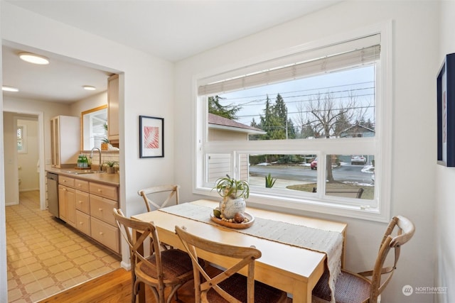 dining area with sink