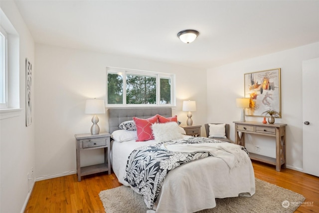 bedroom featuring light hardwood / wood-style flooring