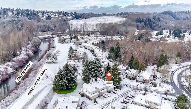 view of snowy aerial view