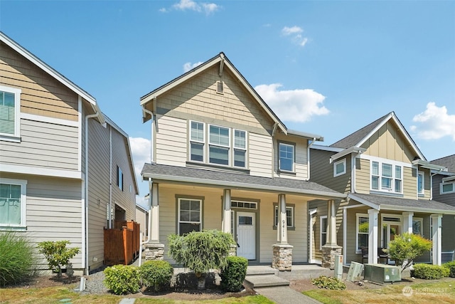 craftsman inspired home with covered porch