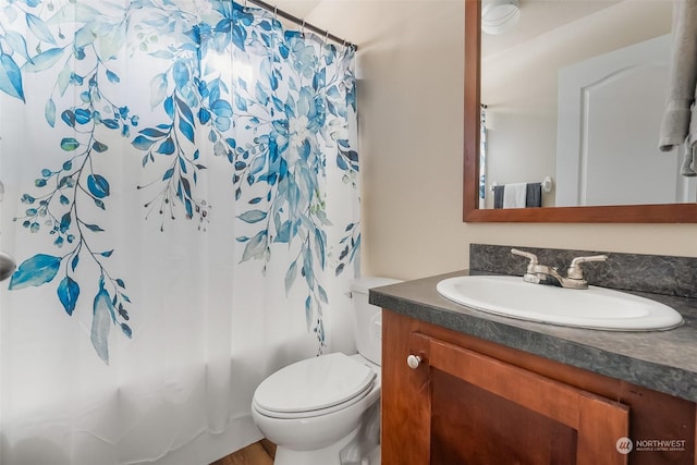 bathroom with vanity and toilet