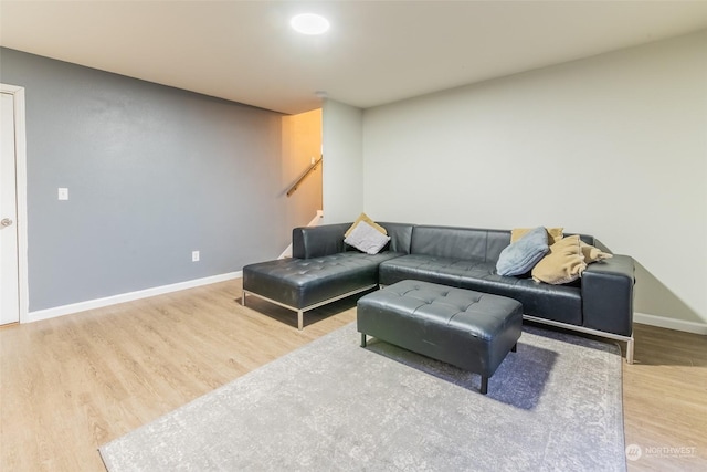 living room featuring wood-type flooring