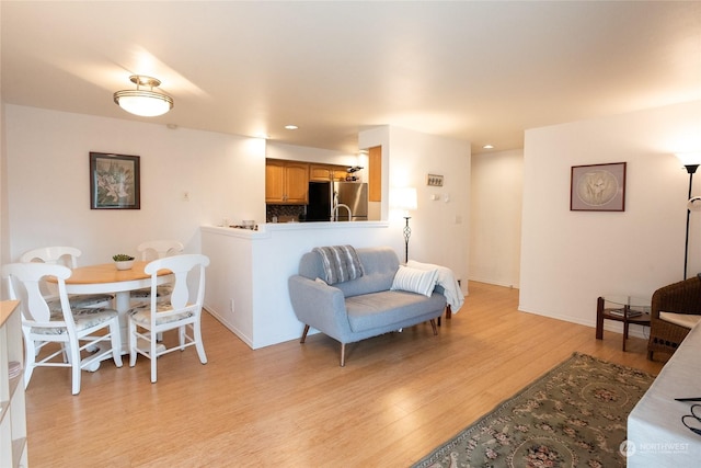 living room featuring light hardwood / wood-style flooring