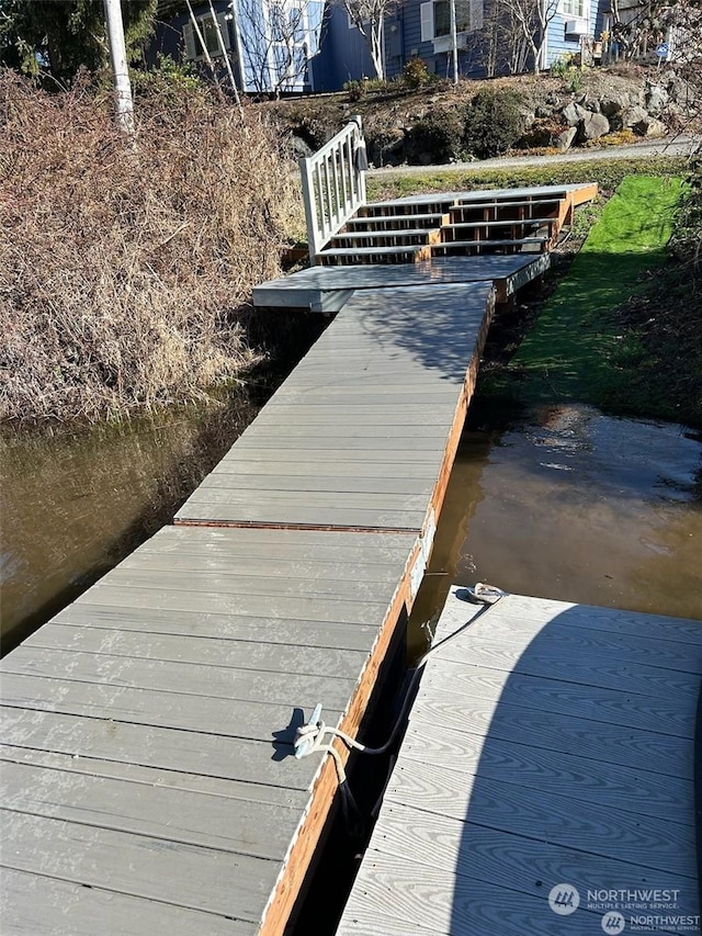 view of dock area