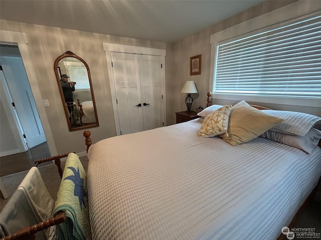 bedroom with a closet