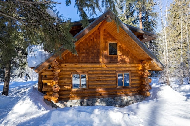 view of snowy exterior