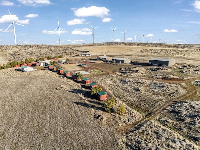 aerial view with a rural view