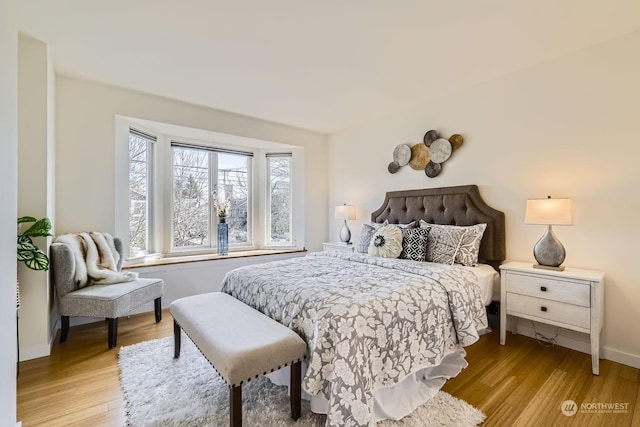 bedroom featuring light hardwood / wood-style flooring