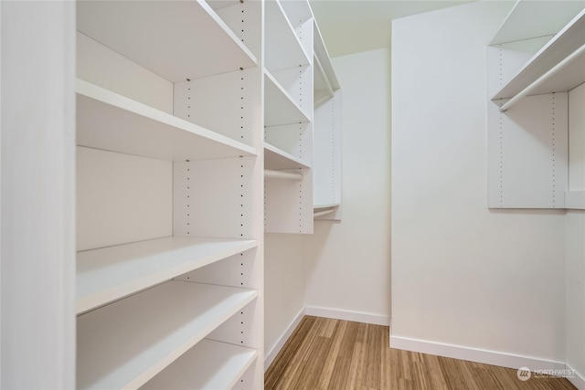 spacious closet featuring hardwood / wood-style flooring