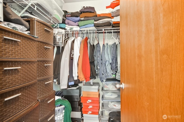 view of walk in closet