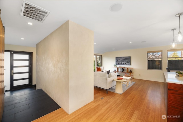 foyer featuring light wood-type flooring