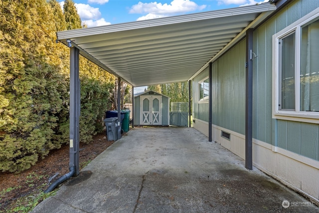 view of car parking with a carport