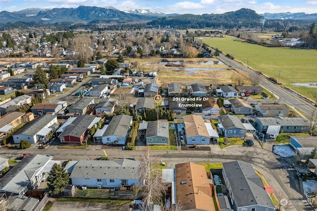 aerial view featuring a mountain view