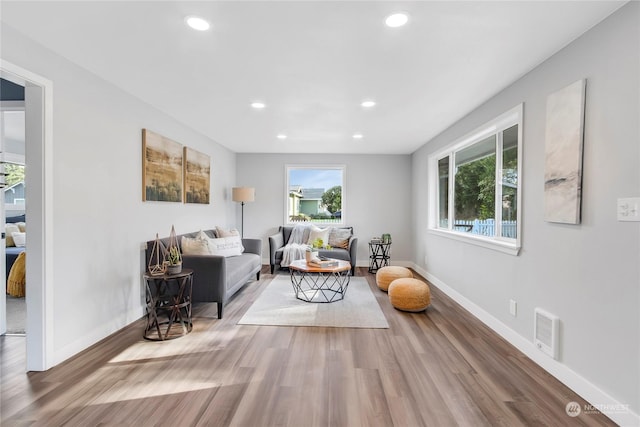 sitting room featuring hardwood / wood-style flooring