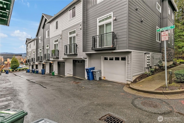 view of building exterior with a garage